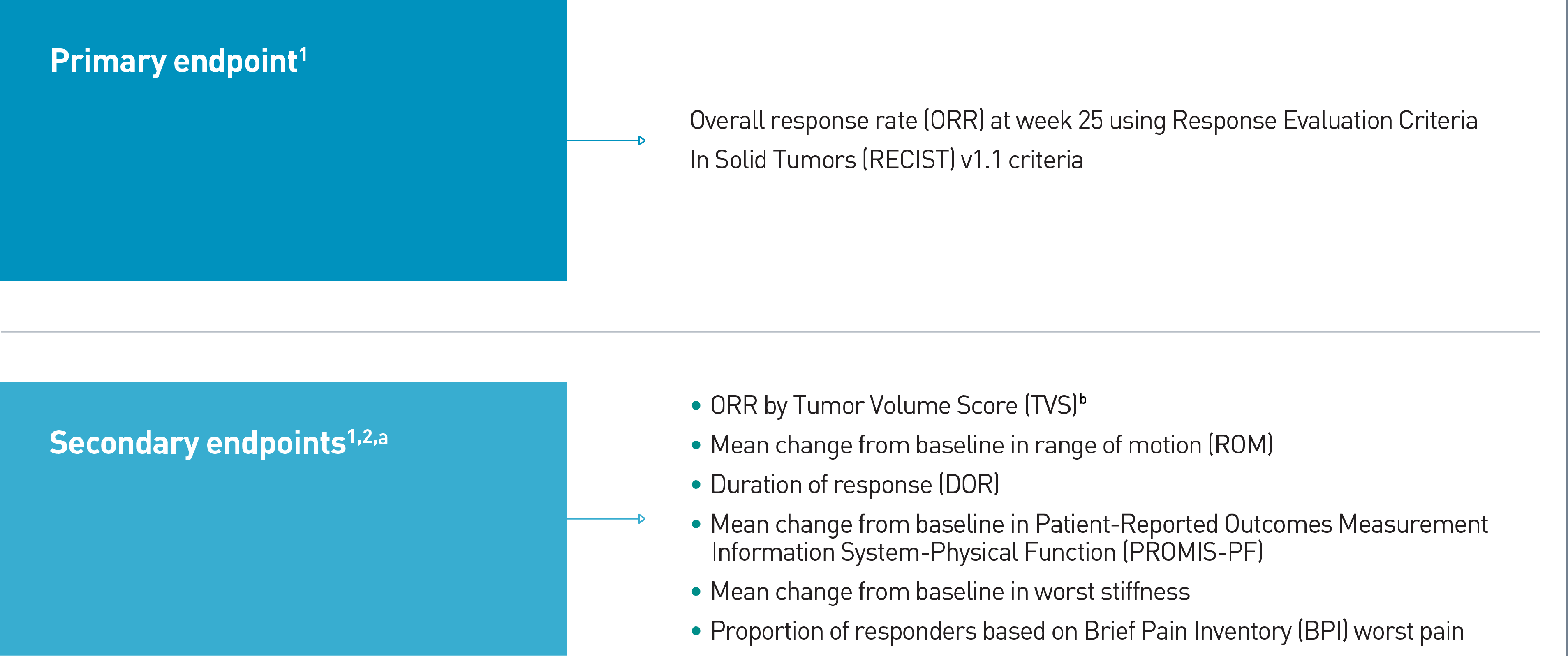 Chart describing primary and secondary endpoints with TURALIO